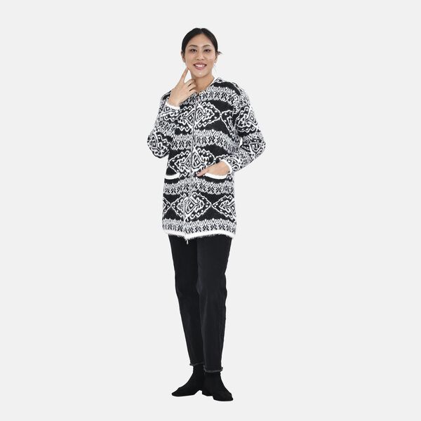 Unisize Cardigan, schwarz wei&szlig; gestreift