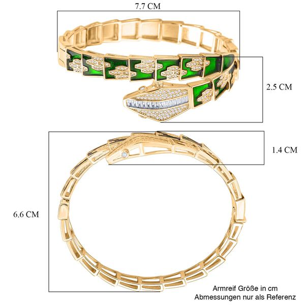 Wei&szlig;er Zirkonia Armreif ca. 19 cm Nickelfreies Messing emailliert image number 5