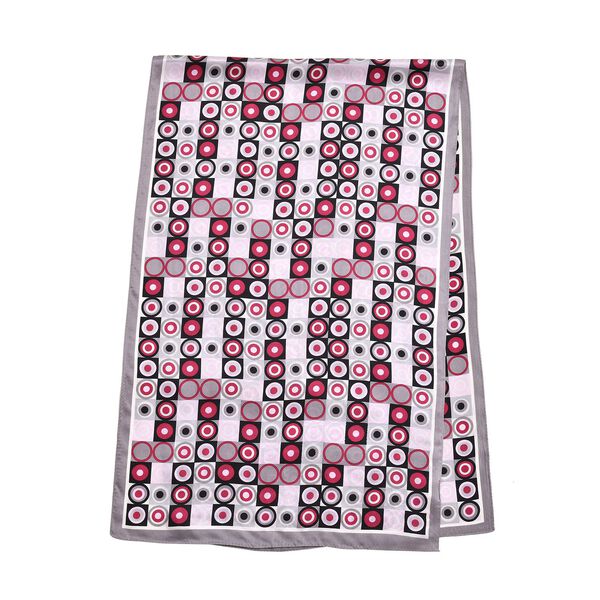 LA MAREY 100% Maulbeeren-Seidenschal, Satin, 53x170 cm, Grau image number 2