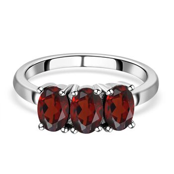 Roter Granat Ring, Edelstahl (Gr&ouml;&szlig;e 16.00) ca. 1,60 ct