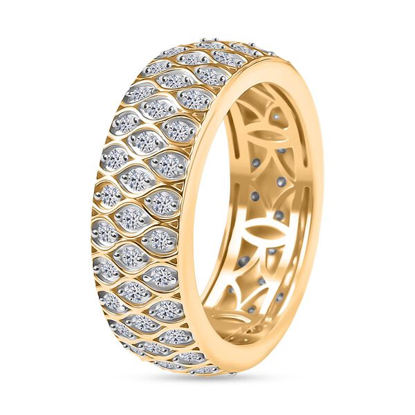 LUXURIANT DIAMOND - Lab Grown Diamant SI-GH SGL zertifiziert Ring 925 Silber 750 Gelbgold Vermeil (Größe 16.00) ca. 1.00 ct image number 4