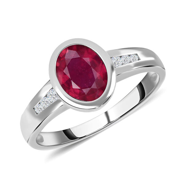 Afrikanischer Rubin und Zirkon-Ring - 1,97 ct. image number 3