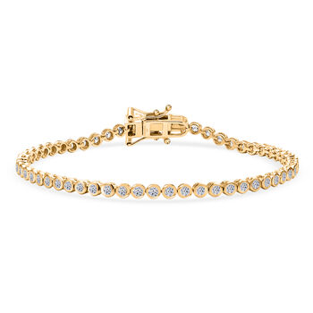 LUXURIANT DIAMOND - Lab Grown Diamant SI-GH SGL zertifiziert  Armband ca. 19 cm 925 Silber 750 Gelbgold vermeil (10-15 Werktage Lieferzeit) ca. 2.00 ct