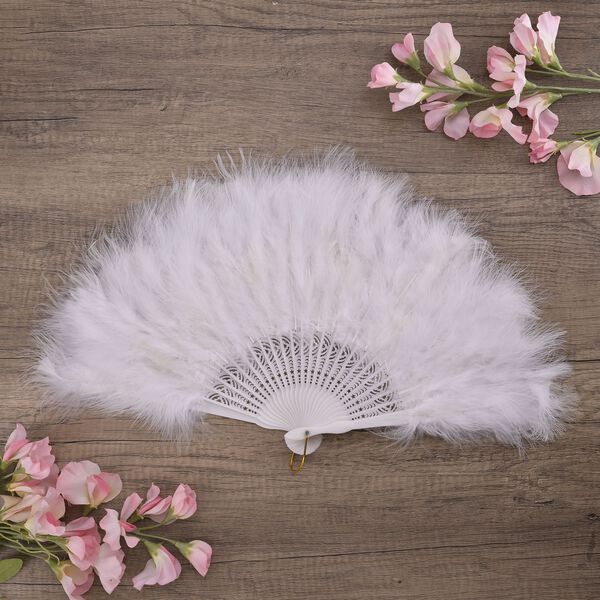 20iger Style Federf&auml;cher, wei&szlig; image number 1