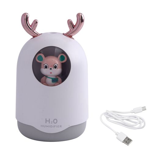 USB-Mini-Bären-Luftbefeuchter mit farbwechselndem Umgebungslicht, weiß image number 0