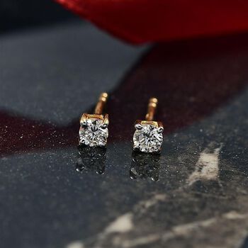 LUXURIANT SI-GH Labor Diamant Ohrringe, 925 Silber 750 vergoldet - 0,25 ct.