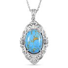 Blaues Türkis, Himmelblauer Topas Schmuckset Edelstahl ca. 18,18 ct.