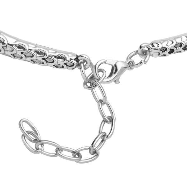 Stimulierte, orange Katzenauge und wei&szlig;e Kristall-Halskette, 40,5 cm image number 7