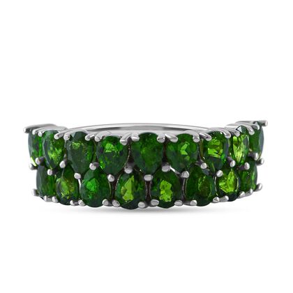 Natürlicher Chromdiopsid Ring, 925 Silber rhodiniert, (Größe 17.00), ca. 2.80 ct