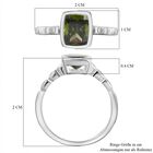 Peridot farbener Zirkonia-Solitär-Ring in 925 Silber, 2,12 ct image number 6
