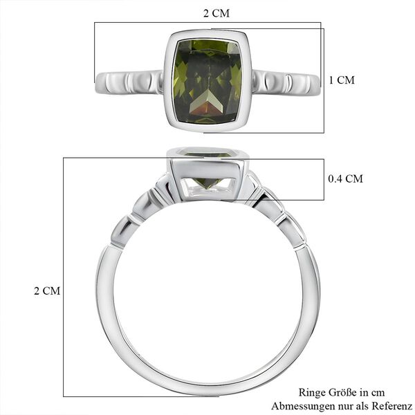 Peridot farbener Zirkonia-Solit&auml;r-Ring in 925 Silber, 2,12 ct image number 7