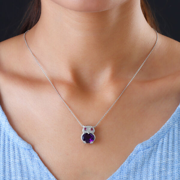 Lusaka Amethyst und Rhodolith Granat-Anh&auml;nger, ca. 4,72 ct image number 2