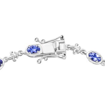 Tansanit Armband ca. 20 cm 925 Silber rhodiniert ca. 2,86 ct.