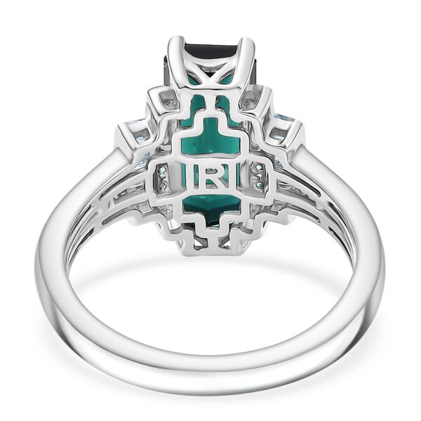 RHAPSODY zertifiziert und geprüft AAAA Indigolith, Paraiba Turmalin und VS-EF Diamant Ring in 950 Platin - 3,93  ct. image number 4