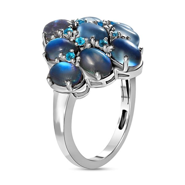 Aurora Mondstein und Neon Apatit Ring - 4,62 ct. image number 4