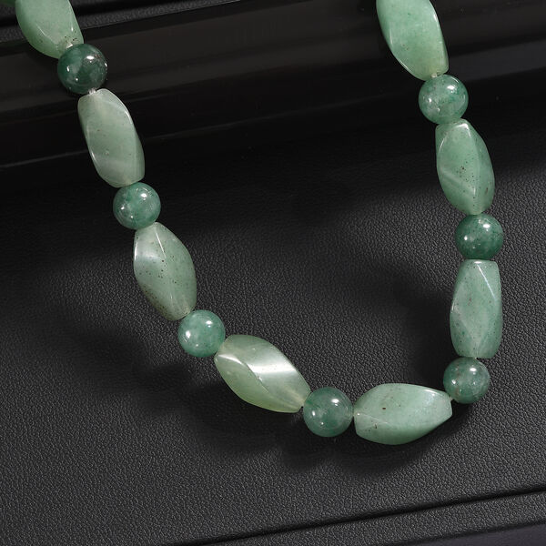 Grüner Aventurin Halskette ca. 50 cm Nickelfreies Messing platiniert ca. 213.00 ct image number 1