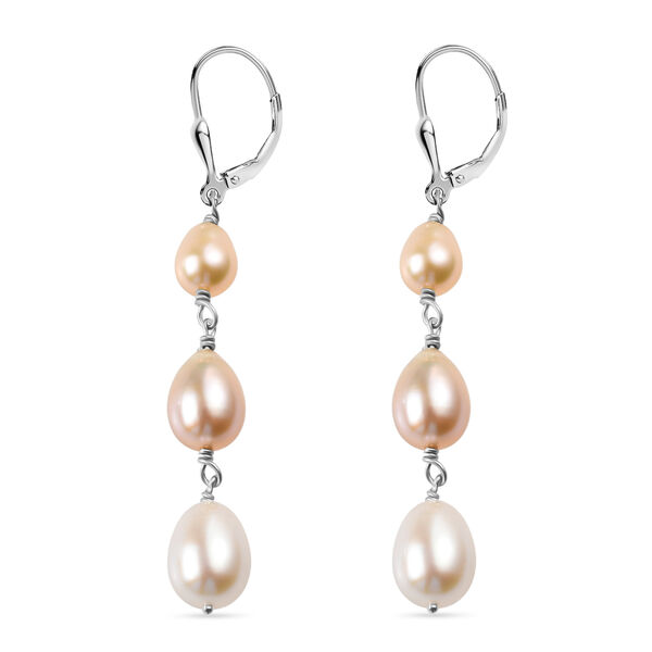 AA Mehrfarbige S&uuml;&szlig;wasser Perle Ohrringe 925 Silber rhodiniert image number 3