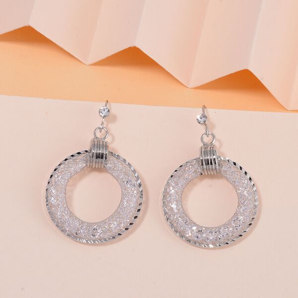 Weißer Kristall Ohrringe Reines Messing image number 2