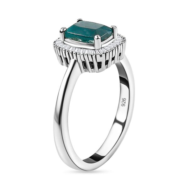 Nat&uuml;rlicher Grandidierit und wei&szlig;er Diamant-Ring, 925 Silber platiniert  ca. 1,61 ct image number 5