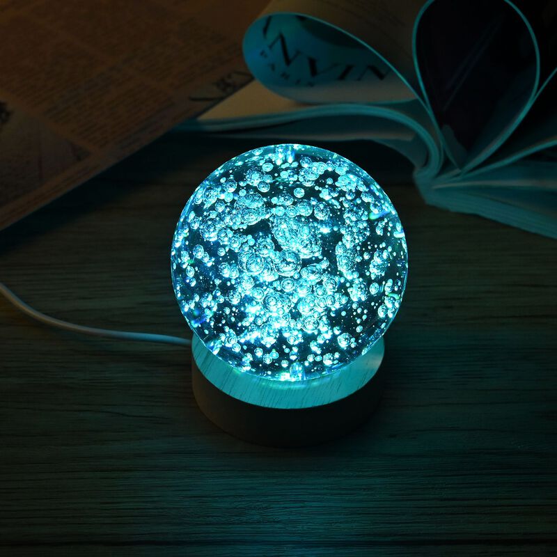 Blaue Kristallkugel mit LED-Licht image number 0