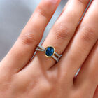London Blau Topas und Zirkon-Ring, 925 Silber vergoldet  ca. 1,90 ct image number 2