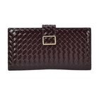 Geprägte PU-Leder Brieftasche mit gewebtem Muster und RFID-Schutz, Größe: 19.5x2.5x9.5cm, dunkel braun