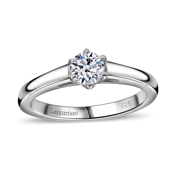 LUXURIANT SGL zertifizierter VS-EF Labor Diamant Ring, 925 Silber rhodiniert - 0,50 ct. image number 4
