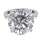 Moissanit Ring, 925 Silber platiniert (Größe 19.00) ca. 10.00 ct