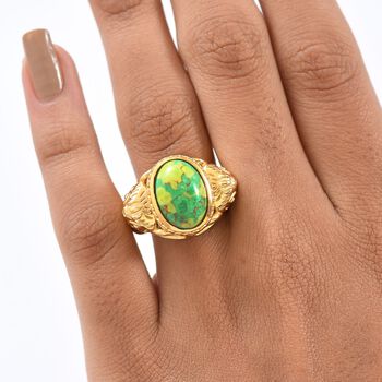 Gr&uuml;nes T&uuml;rkis Ring Nickelfreies Messing (Gr&ouml;&szlig;e 18.00) ca. 4,43 ct