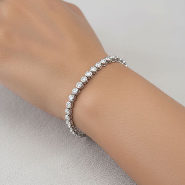 LUSTRO STELLA weißes Zirkonia Armband, 18cm image number 2