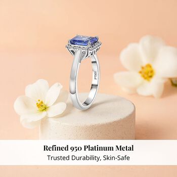 RHAPSODY AAAA Tansanit und Diamant Ring in 950 Platin - 2,56 ct.