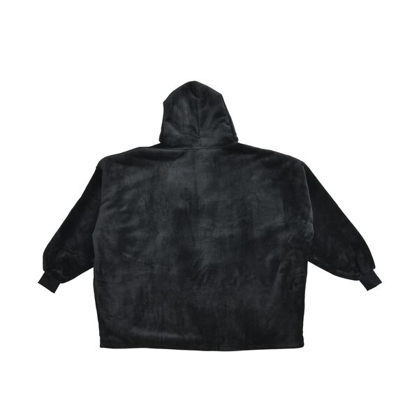 Flauschiger Flanell Hoodie mit gro&szlig;er Tasche, 194x98cm, schwarz image number 5