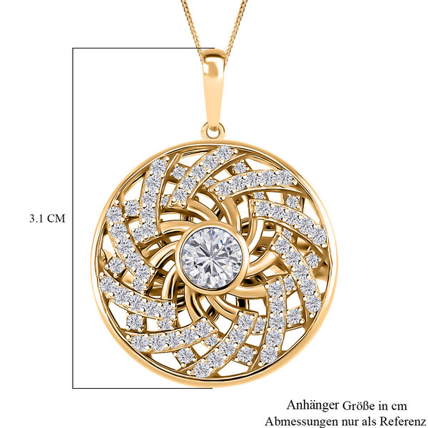 D'Joy Moissanit Anhänger mit 45cm Kette, 925 Silber vergoldet - 1,60 ct. image number 5
