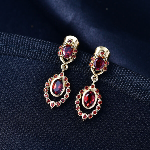 EVER TRUE Mosambik Granat Ohrringe Nickelfreies Messing ca. 2,57 ct. image number 1