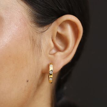 LUXURIANT SI Labor Diamant Creolen, 925 Silber Gelbgold Vermeil - 0,33 ct.