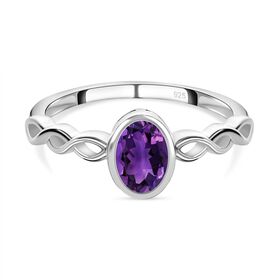 Afrikanischer Amethyst Ring, 925 Silber, (Größe 19.00) ca. 0.76 ct