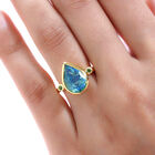 Pfau Triplett Quarz, natürlicher Chromdiopsid Ring 925 Silber vergoldet (Größe 16.00) ca. 6.02 ct image number 2