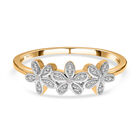 Weißer Diamant Ring, 925 Silber vergoldet (Größe 19.00)