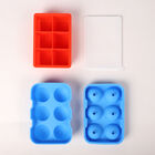 2er-Set Eiswürfelbehälter mit Deckel, Größe 12x17,5x5 cm, Blau und Größe 16,5x11x5 cm, Rot image number 0