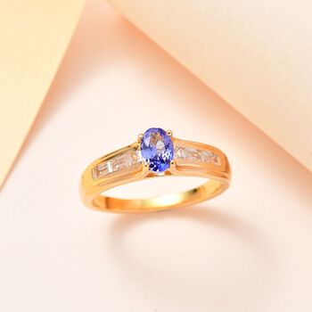 AA Tansanit und Zirkon Ring - 1,05 ct.