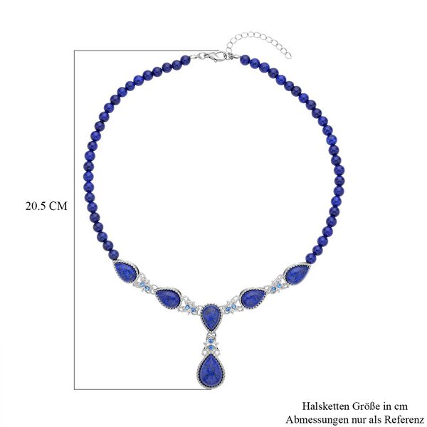 Lapislazuli und blaue Kristall Halskette,45 cm - 164 Ct. image number 4