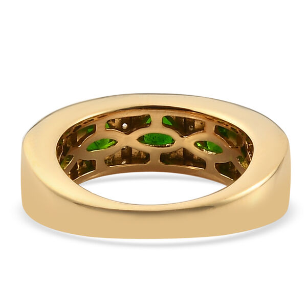 Nat&uuml;rlicher Chromdiopsid und Zirkon Ring 925 Silber vergoldet  ca. 2,12 ct image number 6