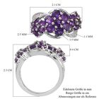 Lusaka Amethyst und Zirkon Ring 925 Silber Platin-Überzug image number 5