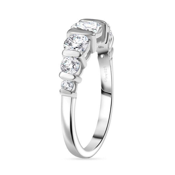 Moissanit Ring, 925 Silber rhodiniert - 1,12 ct. image number 5
