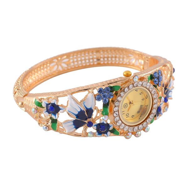 Mehrfarbiger Kristall Uhren WA7 cm Reiner Edelstahl emailliert image number 5