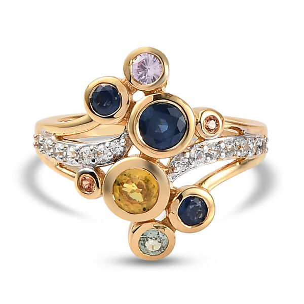 Mehrfarbiger Saphir und Zirkon-Ring - 1,40 ct.