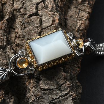 Sajen Silber-Grauer Mondstein, Titanium Gold Mystischer Quarz Armband ca. 19 cm 925 Silber rhodiniert ca. 12.71 ct