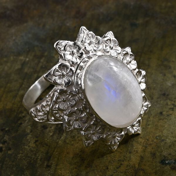 Royal Bali D'Joy Premium Regenbogen Mondstein Ring - 6,31 ct. image number 1