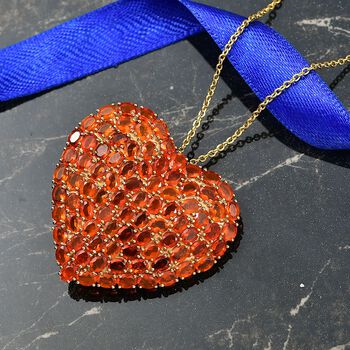 D'Joy Blaze Feueropal Anh&auml;nger mit 45cm Kette - 9,54 ct.