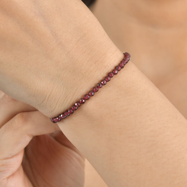 EVER TRUE Nat&uuml;rlicher Rhodolith Granat Armband ca. 19 cm 316L Edelstahl ca. 18,00 ct. image number 2
